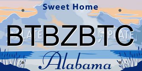 BTBZBTC Alabama License Plate