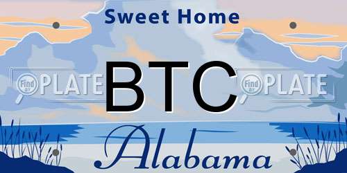 BTC Alabama License Plate