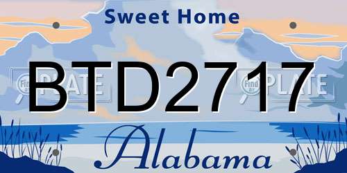 BTD2717 Alabama License Plate