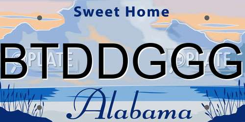 BTDDGGG Alabama License Plate