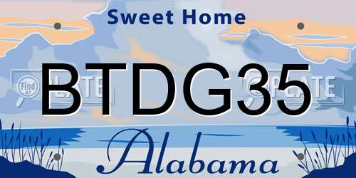BTDG35 Alabama License Plate