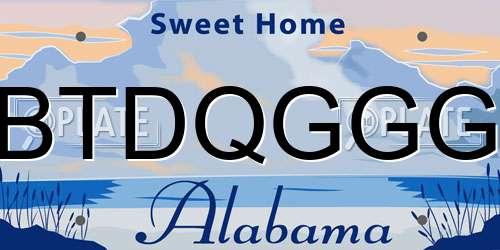 BTDQGGG Alabama License Plate