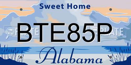BTE85P Alabama License Plate