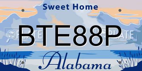 BTE88P Alabama License Plate