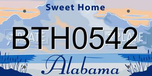BTH0542 Alabama License Plate