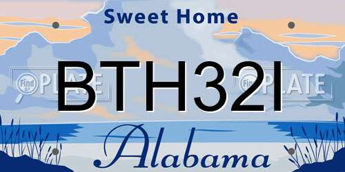 BTH32I Alabama License Plate