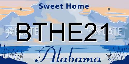 BTHE21 Alabama License Plate