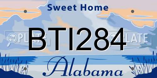 BTI284 Alabama License Plate