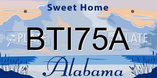 BTI75A Alabama License Plate
