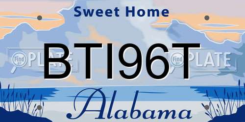 BTI96T Alabama License Plate