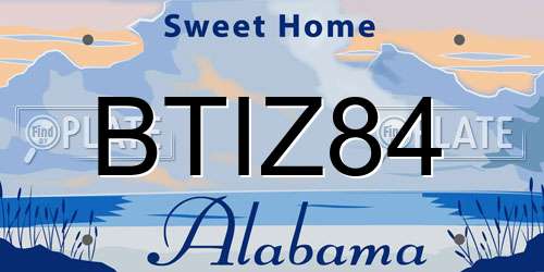 BTIZ84 Alabama License Plate