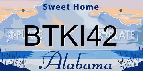 BTKI42 Alabama License Plate