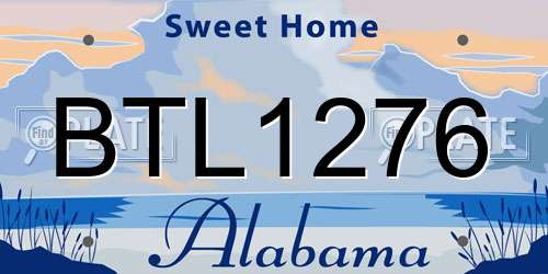 BTL1276 Alabama License Plate