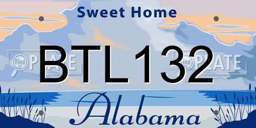 BTL132 Alabama License Plate