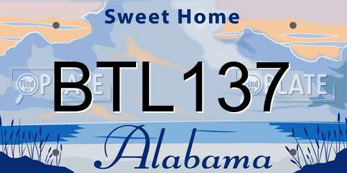 BTL137 Alabama License Plate