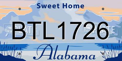BTL1726 Alabama License Plate