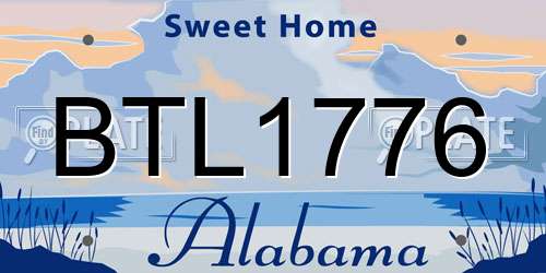 BTL1776 Alabama License Plate