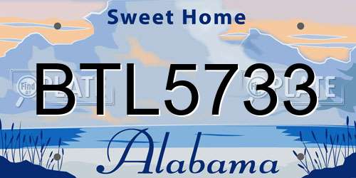 BTL5733 Alabama License Plate