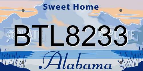 BTL8233 Alabama License Plate