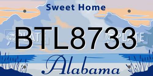 BTL8733 Alabama License Plate