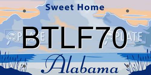 BTLF70 Alabama License Plate