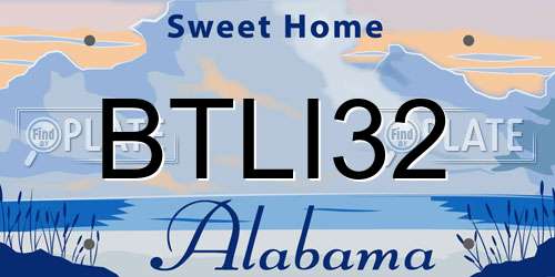 BTLI32 Alabama License Plate