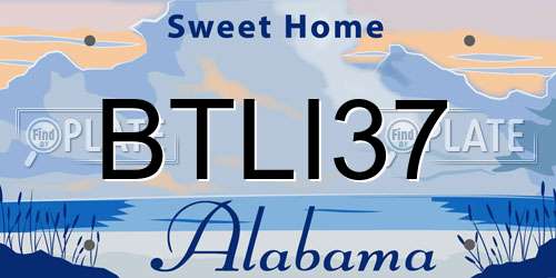 BTLI37 Alabama License Plate