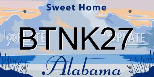 BTNK27 Alabama License Plate
