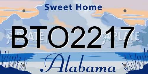 BTO2217 Alabama License Plate