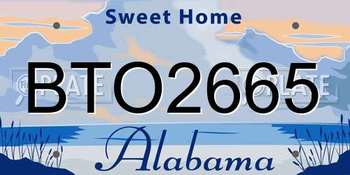 BTO2665 Alabama License Plate