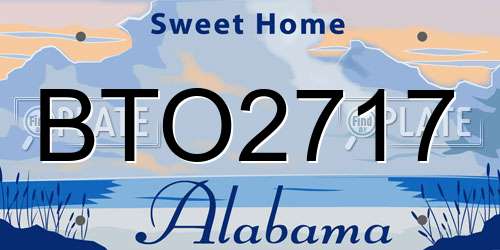 BTO2717 Alabama License Plate