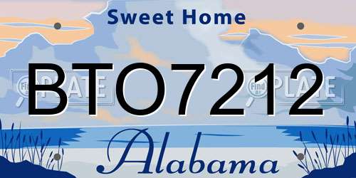 BTO7212 Alabama License Plate