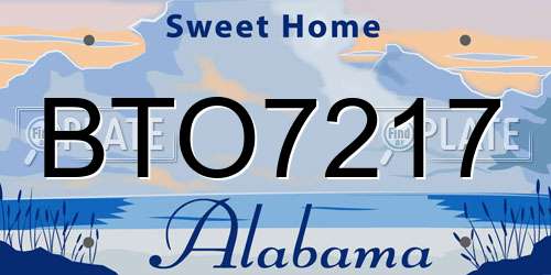 BTO7217 Alabama License Plate