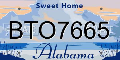 BTO7665 Alabama License Plate