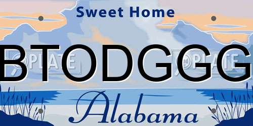 BTODGGG Alabama License Plate