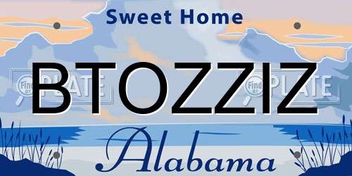 BTOZZIZ Alabama License Plate