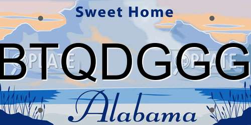 BTQDGGG Alabama License Plate