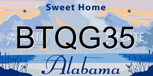 BTQG35 Alabama License Plate