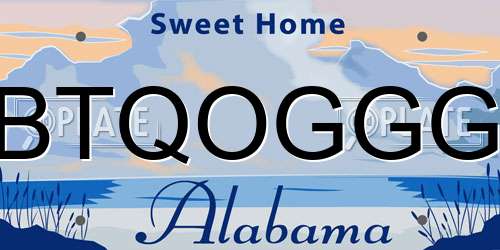 BTQOGGG Alabama License Plate