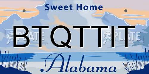 BTQTTIT Alabama License Plate