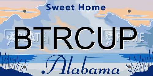BTRCUP Alabama License Plate