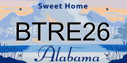 BTRE26 Alabama License Plate