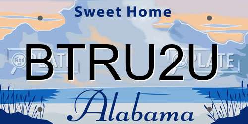 BTRU2U Alabama License Plate