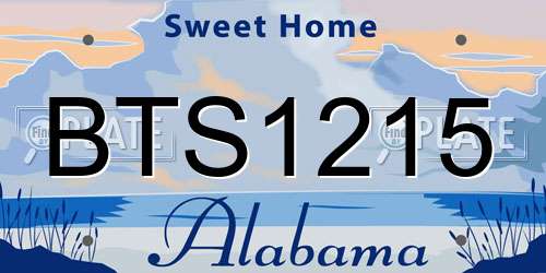 BTS1215 Alabama License Plate