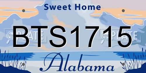 BTS1715 Alabama License Plate