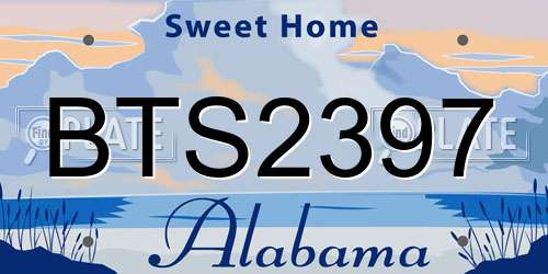 BTS2397 Alabama License Plate