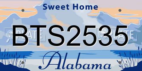 BTS2535 Alabama License Plate