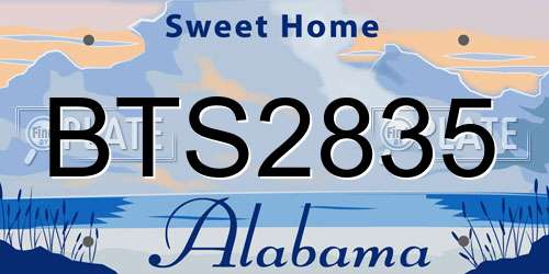 BTS2835 Alabama License Plate