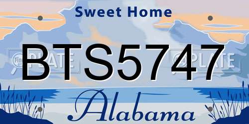BTS5747 Alabama License Plate