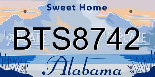 BTS8742 Alabama License Plate